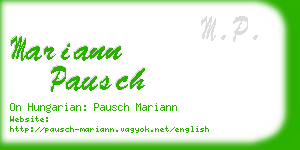 mariann pausch business card